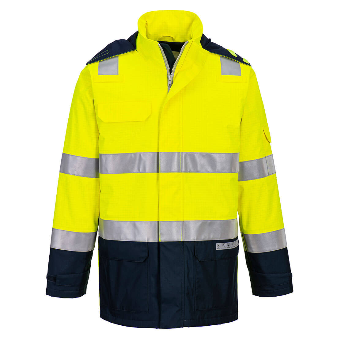 Bizflame Hi-Vis lämpövuorellinen ja sateenkestävä valokaarisuojattu takki